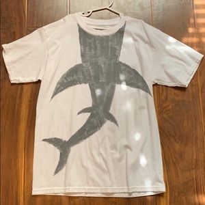 Shark body painted on white shirt